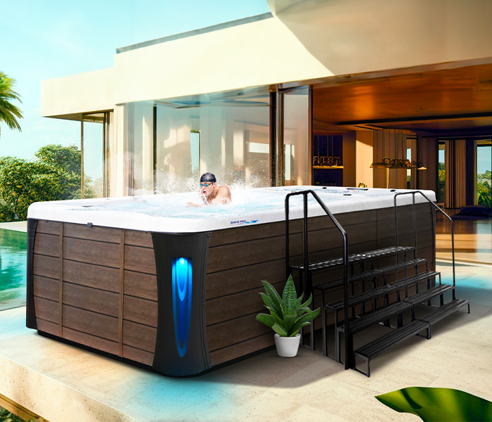 Calspas hot tub being used in a family setting - Davis